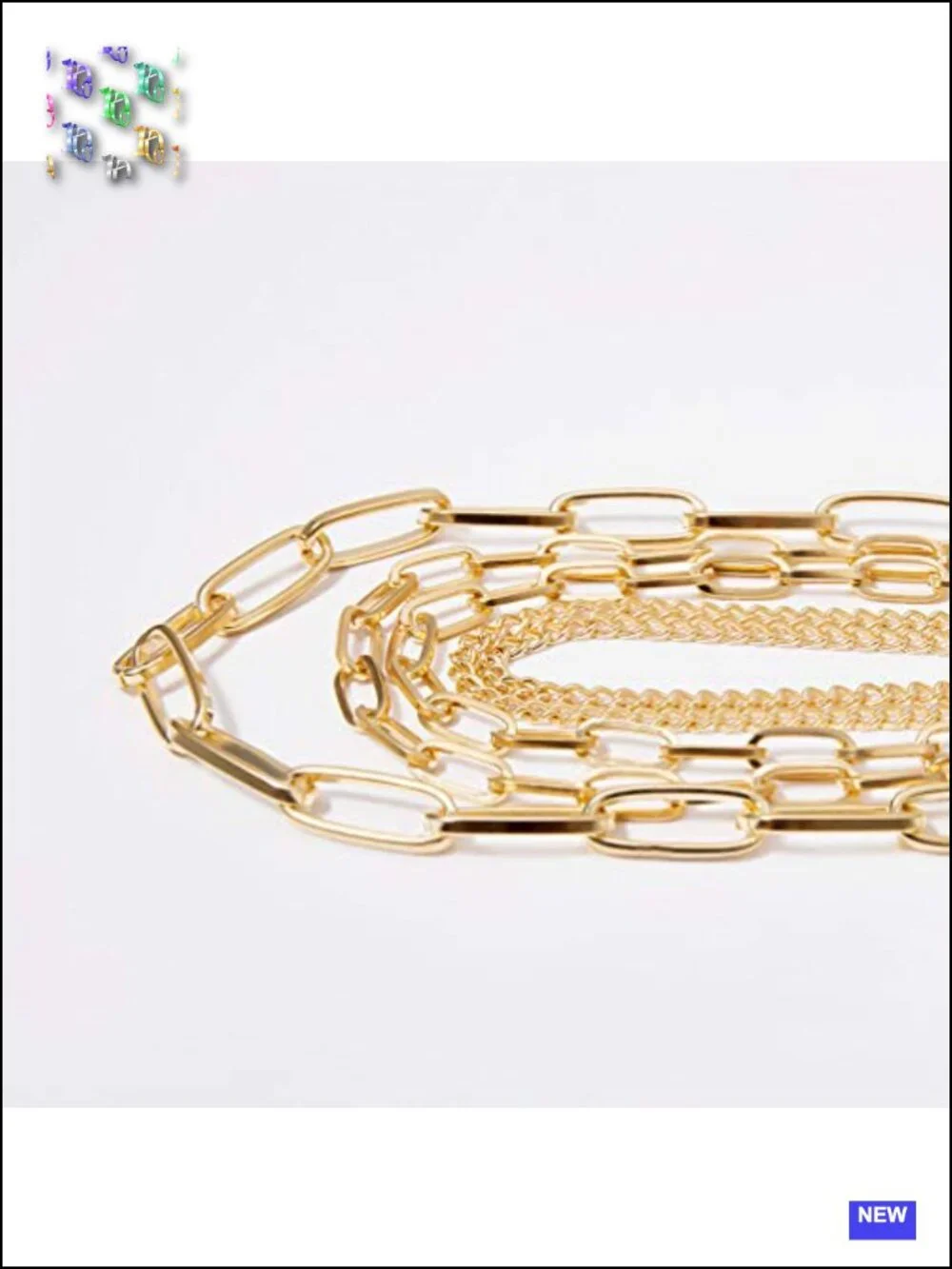 Chunky Chain Multilayer Collar Necklace Gold, Punk Statement Choker